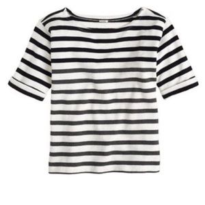 J.Crew Navy & Grey stripe Lightweight Terry Tee